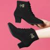 New Women Ballroom Latin Dance Shoes Jazz Modern Dance Shoes Lace Up Dancing Boots Black Sports Dancing Sneakers