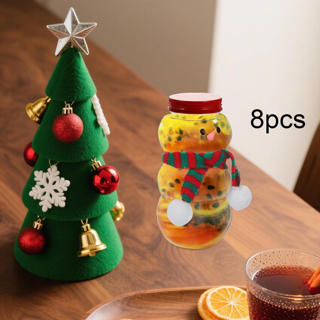8 Christmas Bottles In The Shape of A , Glass Containers for Candy,