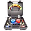 Automotive Air Conditioner Refrigerant Pressure Gauge Kit, R134A and R22 Refrigerant Compatible, Pressure Manifold Hose Included