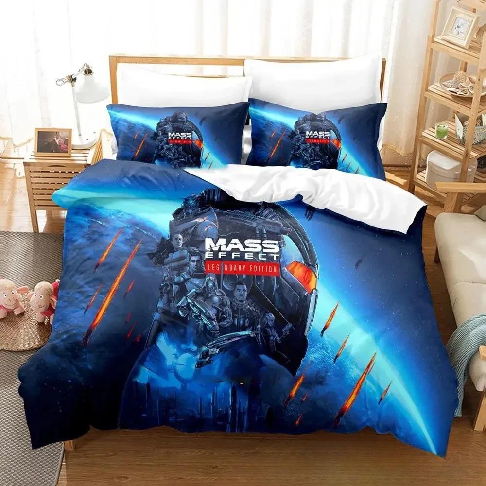 3D Print Game Mass Effec Bedding Set Boys Girls Twin Queen King Size Duvet Cover Pillowcase Bed boys Adult Home Textileextile