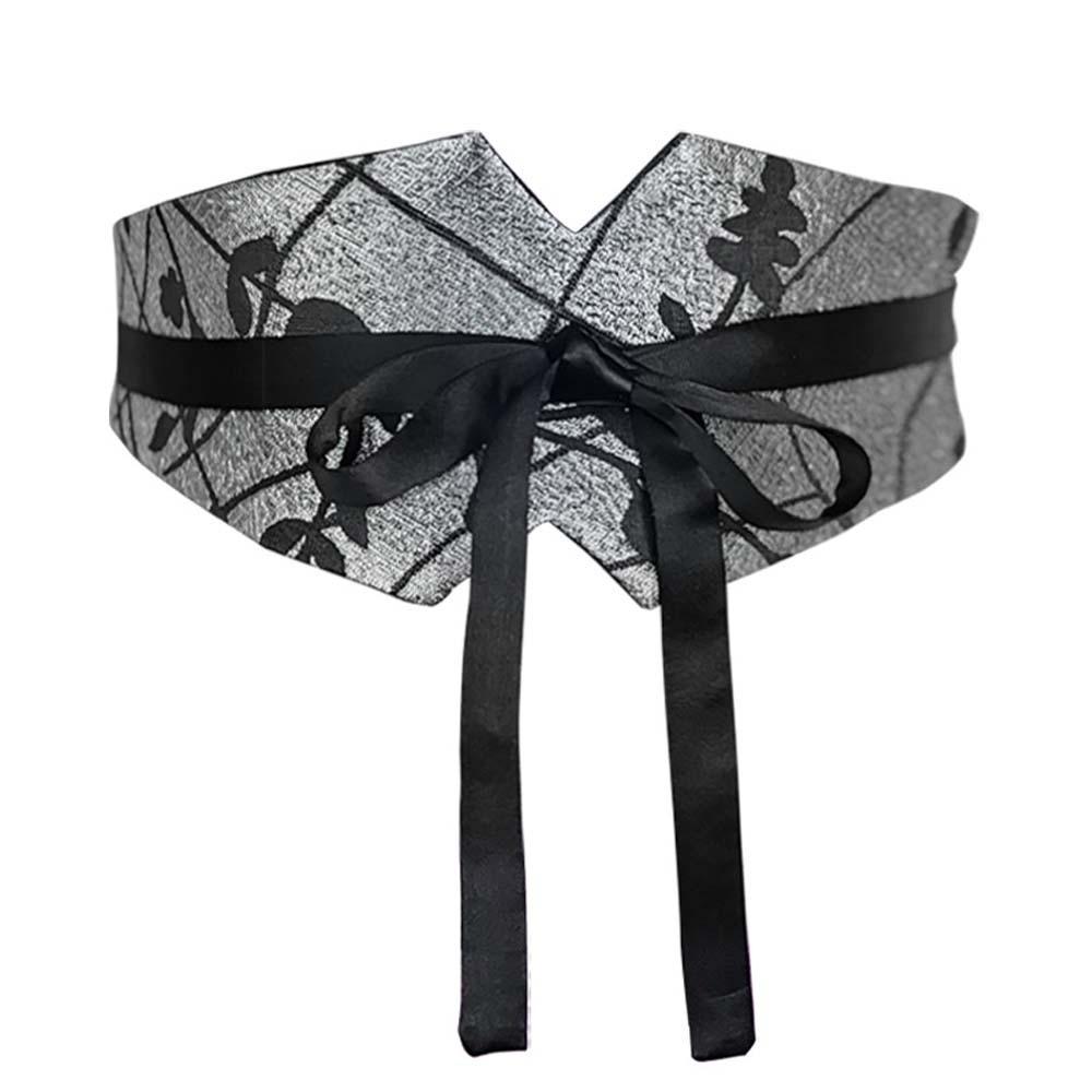 Printed Chinese Wide Belt Adjustable Retro Jacquard Waistband Ethnic Style Women's Belt Ornament