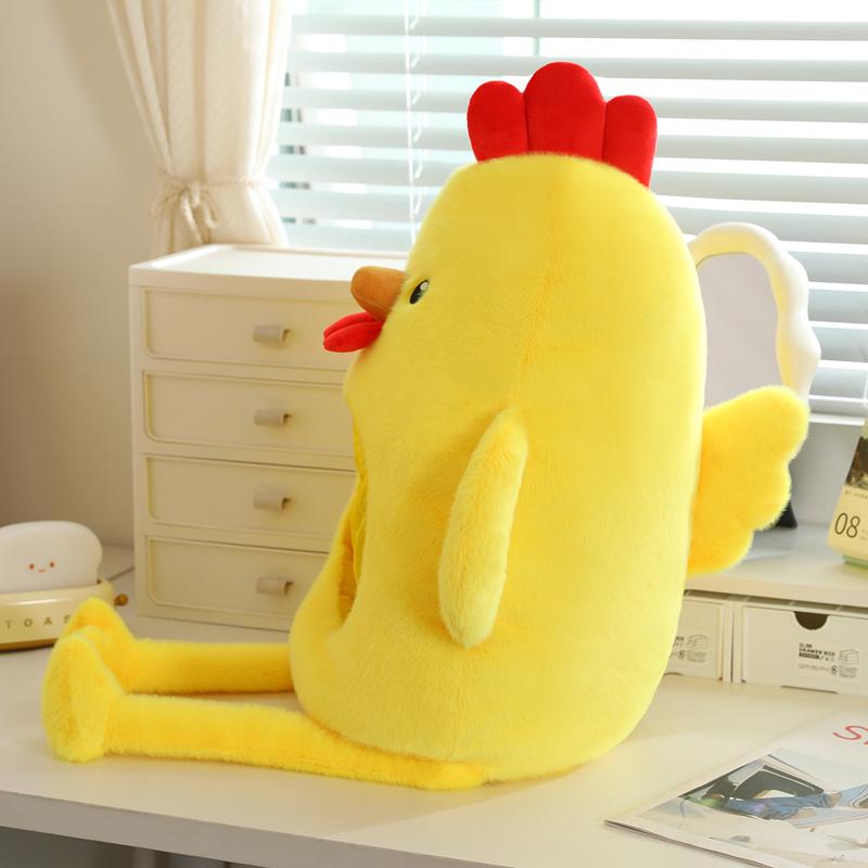 Adorably Little Yellow Chicken Plush Hat Lovely Chick Stuffed Doll Kawaii Cartoon Hood Cosplay Props Birthday Gifts for Kids