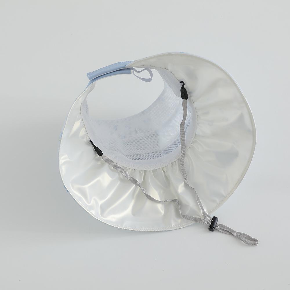 Girls' Floral Bow Wide-Brim Sun Hat - Breathable, Cooling, and Open-Top for Summer Protection