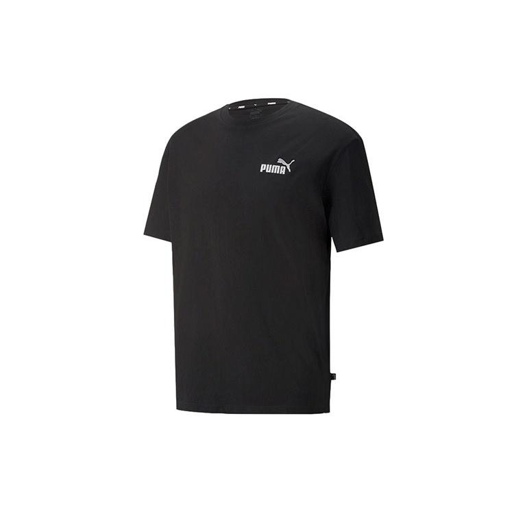 PUMA Ess+ Relaxed Tee Logo T-Shirt  Black  Men s 849529-01 L