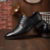British Style Retro Dress Leather Shoes Genuine Leather Wedding Shoes Brown Korean Version Suit Business Leather Shoes Casual Derby Men's Shoes