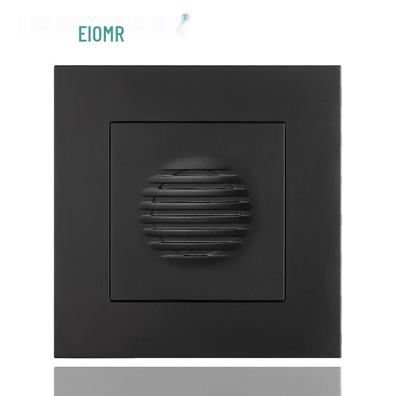 Black 16A German Standard Socket Panel with Double USB + Type C, Concealed European Installation