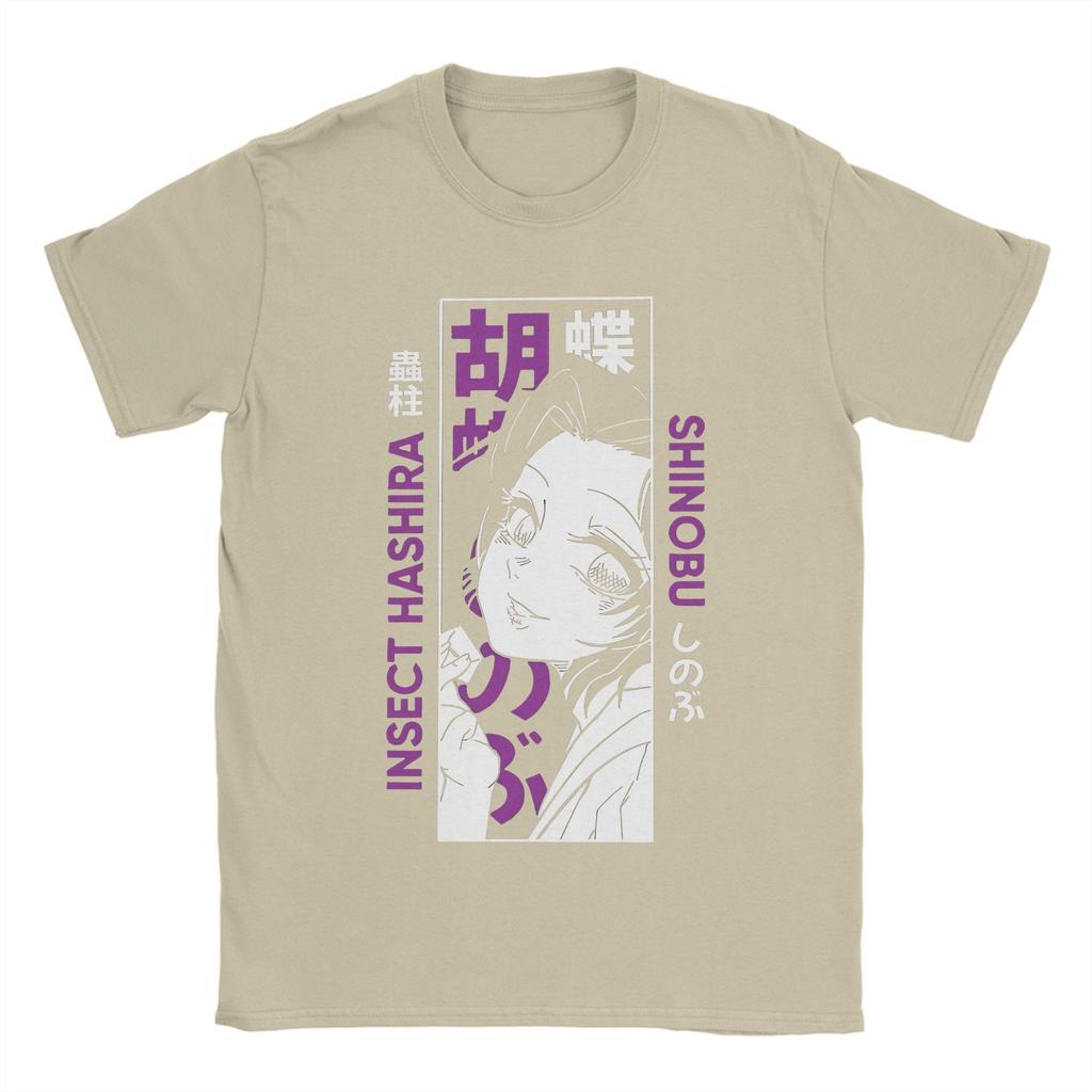 Kreative Kochou Shinobu T-Shirts Herren Rundhals Reine Baumwolle T-Shirts Kurzarm Tees Neuankömmling Kleidung