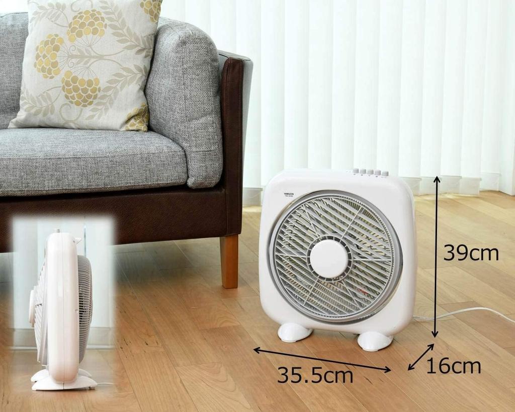 Electric push button airflow rotating airflow white [Yamazen] fan, 25cm, floor-standing, box-type, switch, 3-level adjustment, louver, YBS-B2510(W)