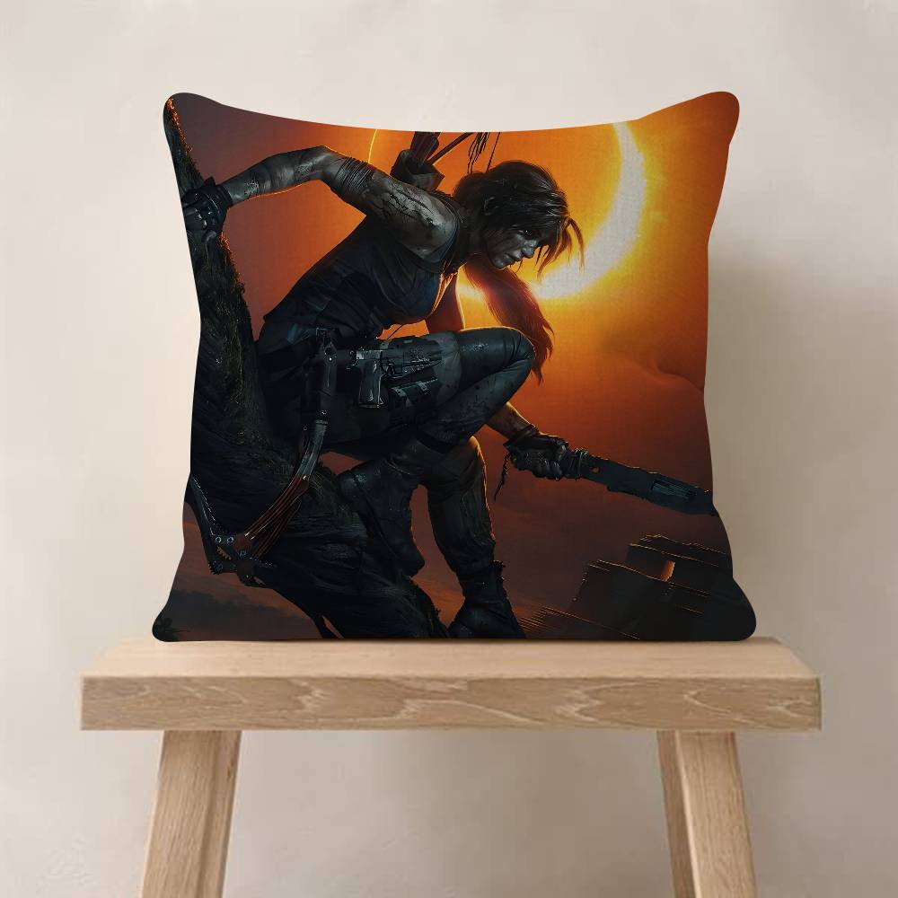 Tomb Raider Game Laracroft Pillowcase Toon Gift Cushion Cover Bedroom Home Sofa Chair Seat Decor Pillow Case