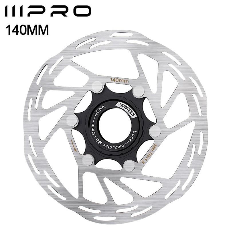 IIIPRO Bicycle Centerlock Brake Rotor Bike Centerlock Disc Brake Rotor Heat Dissipation 140/160/180/203mm Center Lock Disc