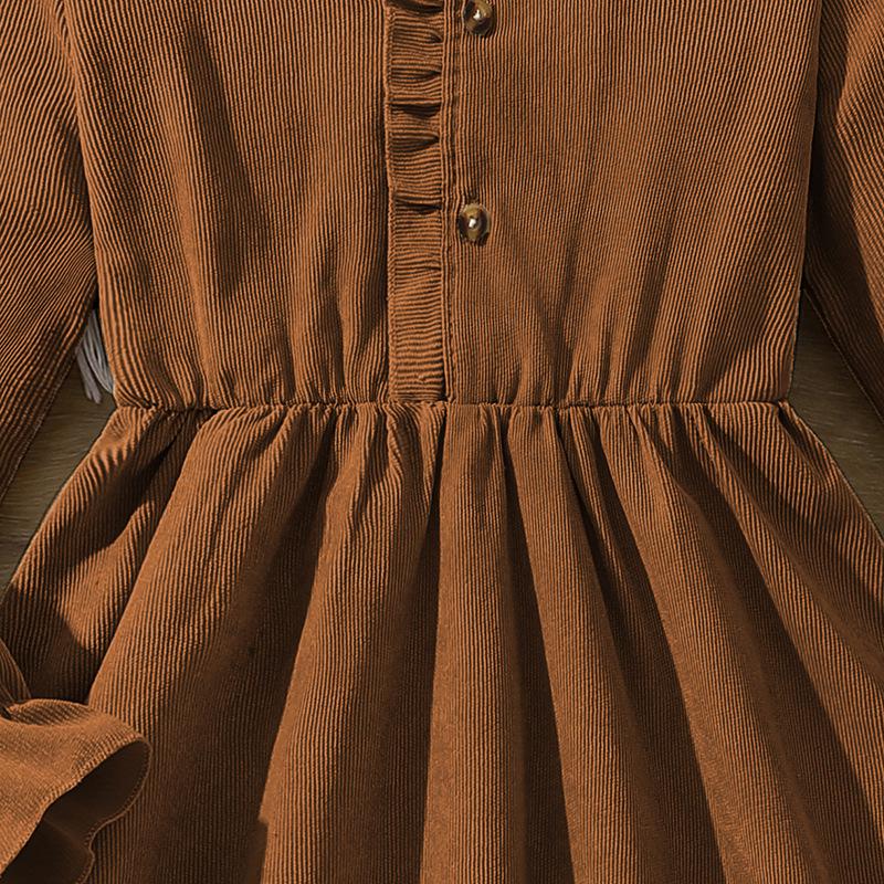 European Girls' Retro Long Sleeve Dress, 6-12 Years, Autumn/Winter Collection