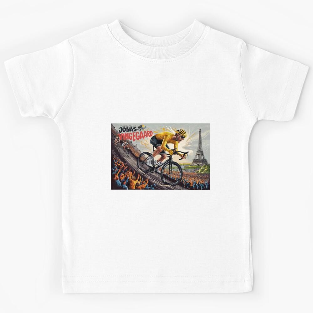 Jonas Vingegaard: Tour de France Champion - Dynamic Cycling Race Design Kids T-Shirt 150