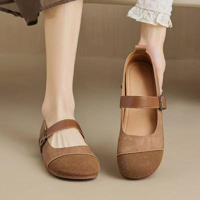 Women's Mary Jane Flat Sole Shoes 2024 Autumn New Retro Shallow Mouth Soft Sole Non-slip Comfort Buckle Shoes Zapatos Mujer
