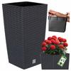 Flower Pot Garden Pot Terrace Rattan Plant Stand Anthracite Tall 61cm Insert