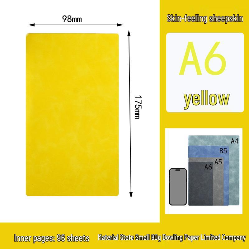 A4A5A6B5 Skin-Fee Lambskin Leather Notebook - Thick Soft Cover for Business Meetings