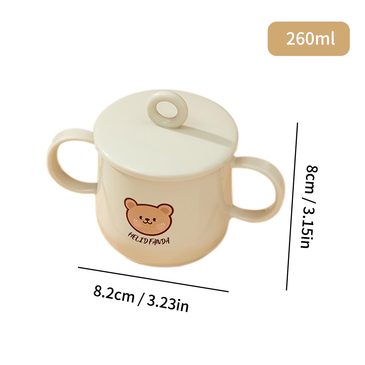 

260/300 мл Детская чашка для воды с крышкой и ручкой, защита от ожогов, питьевая чашка из нержавеющей стали 304, двухслойная, съемная посуда для напитков 201-300ml