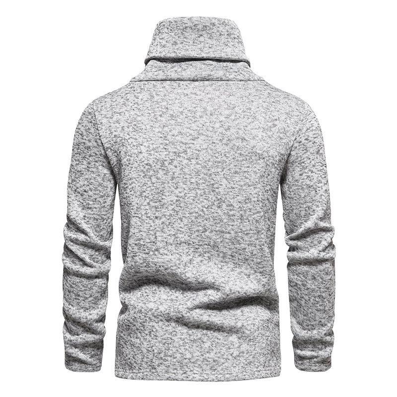 Men S Mock Turtleneck Knit Sweater Casual Solid Long Sleeve