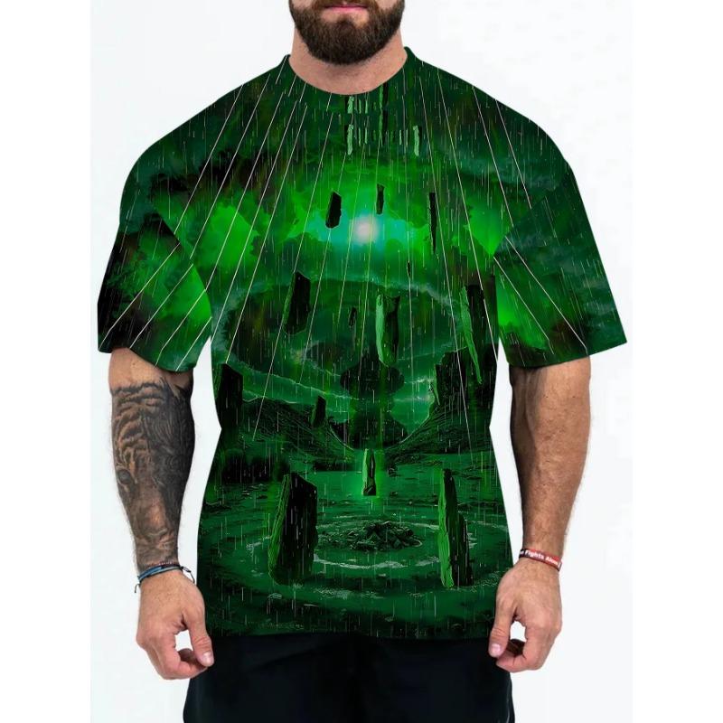 Letní 3D digitálně potištěné pánské tričko pro dospělé se zvířecími vzory Pánská trička