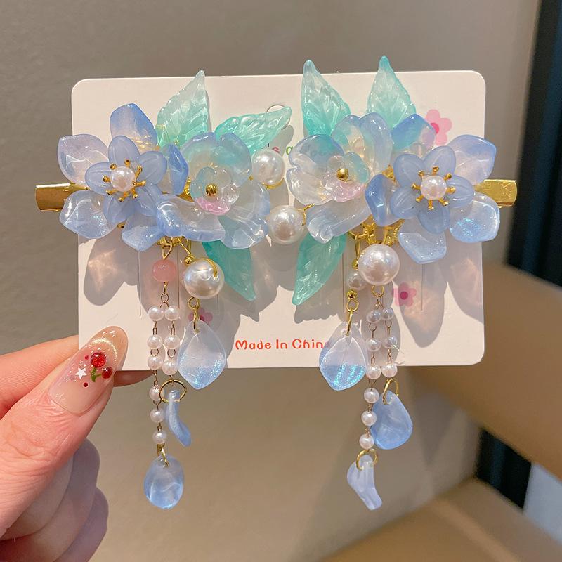 Chinese Style Hanfu Hairpin Set for Girls - Includes Hair Clips, Swaying Tassels, and Butterfly Accessories