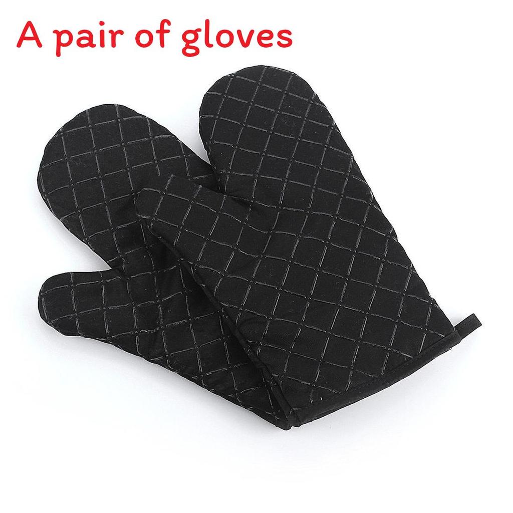 

Silicone Oven Mitts Heat Resistant Nonslip Silicone Kitchen Gloves For Baking And Cooking чорний