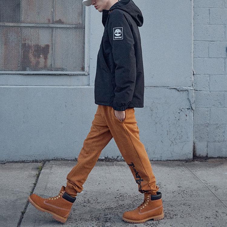 Timberland Embroidered Logo Lightweight Half-Zip Cotton Jacket Men Jackets Black A24EU-001