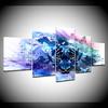 Abstract Blue Color Tiger 5 Piece Wallpapers Art Canvas Print Modern Poster Modular Art Painting for Living Room Home Decor