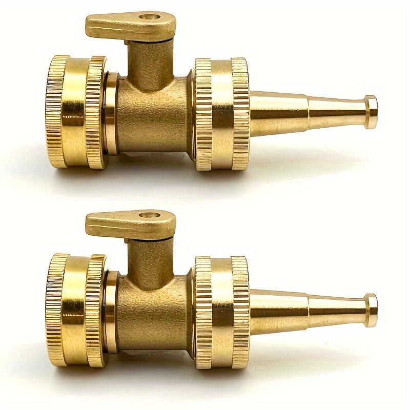 2pcs/set Brass Garden Hose Nozzle - Durable Metal Lawn & Car Sprinkler With Standard Us Thread Connector