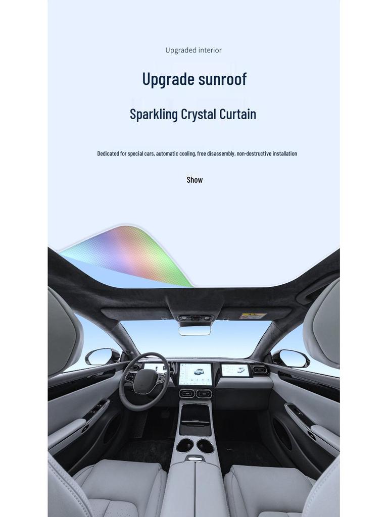 Leapmotor C01 Sunroof Ice Crystal Sunshade: Heat Insulation, Sun Protection, Privacy, and Light Blocker for Camping