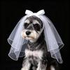 Voal Panglică Pisică Neagră Costum Mireasă Cățel Alb Accesorii Păr Câine Produse Animale de Companie