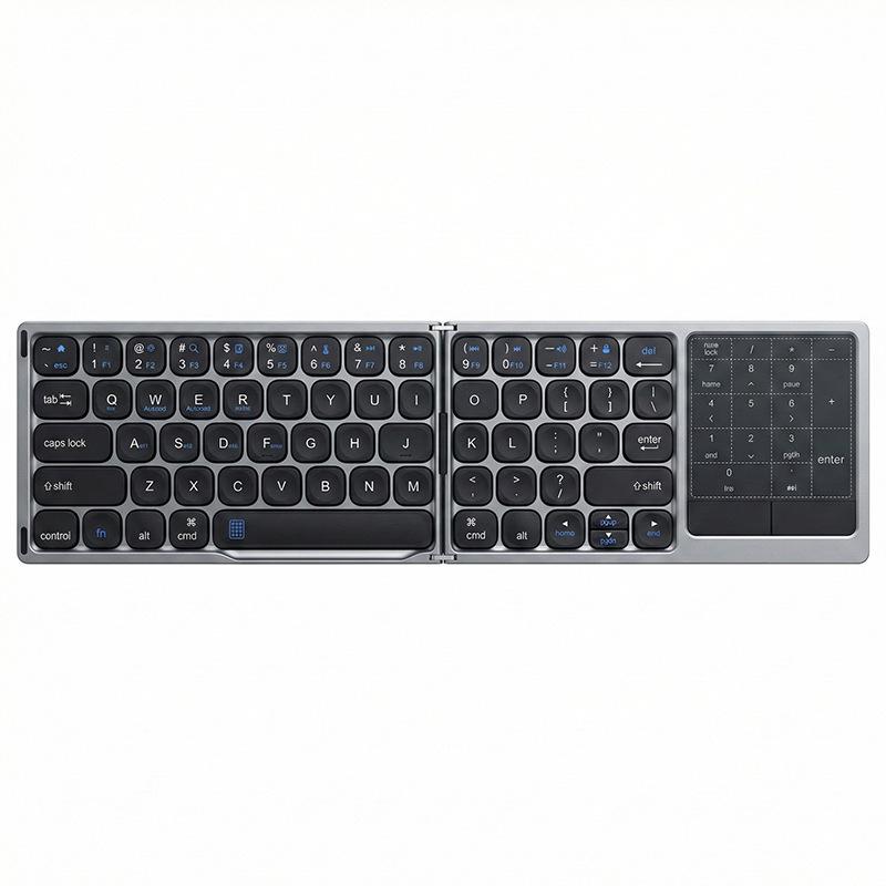 Folding Bluetooth Touchscreen Tablet & Phone Keyboard with Dual-Mode Compatibility