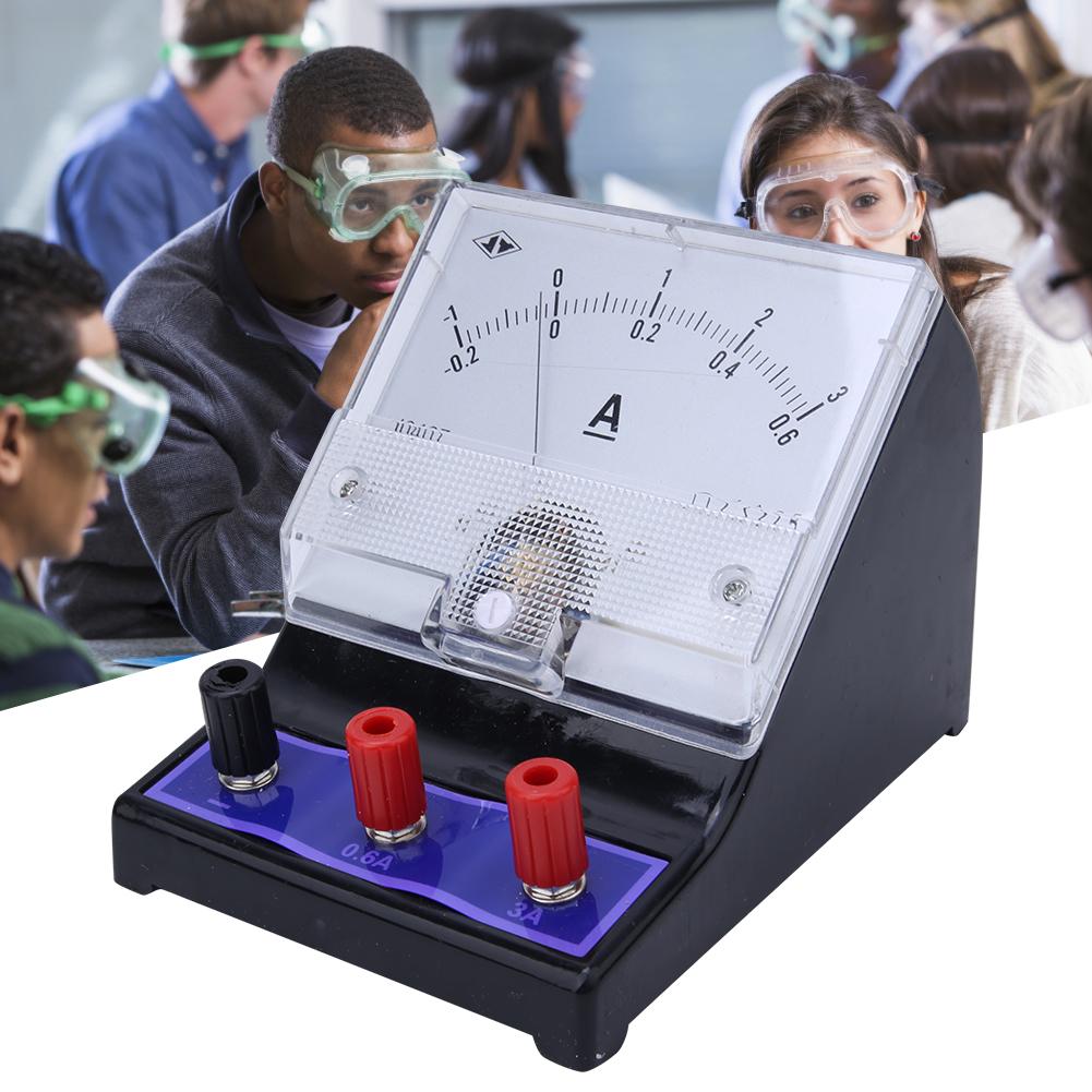 DC Current Measuring Gauge Physical Educational Experimental Current Meter 0~0.6A 0~3A 2.5 Accuracy