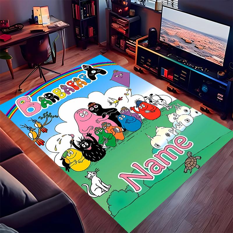 Custom personalization Barbapapa Print Area Rug - Soft, Washable Non-Slip Indoor Mat,Living Room,Home&Office Decorative Rug