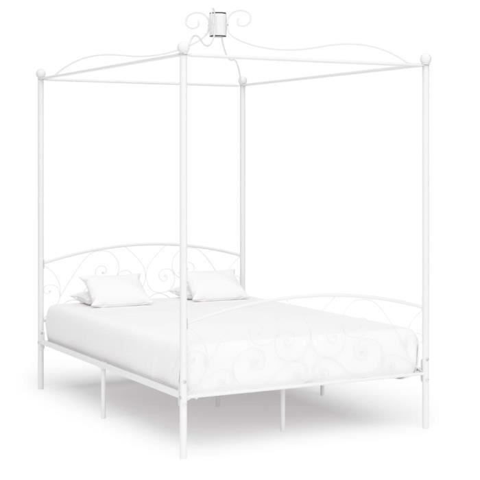 VidaXL Canopy Bed Frames White Metal 120 X 200 Cm