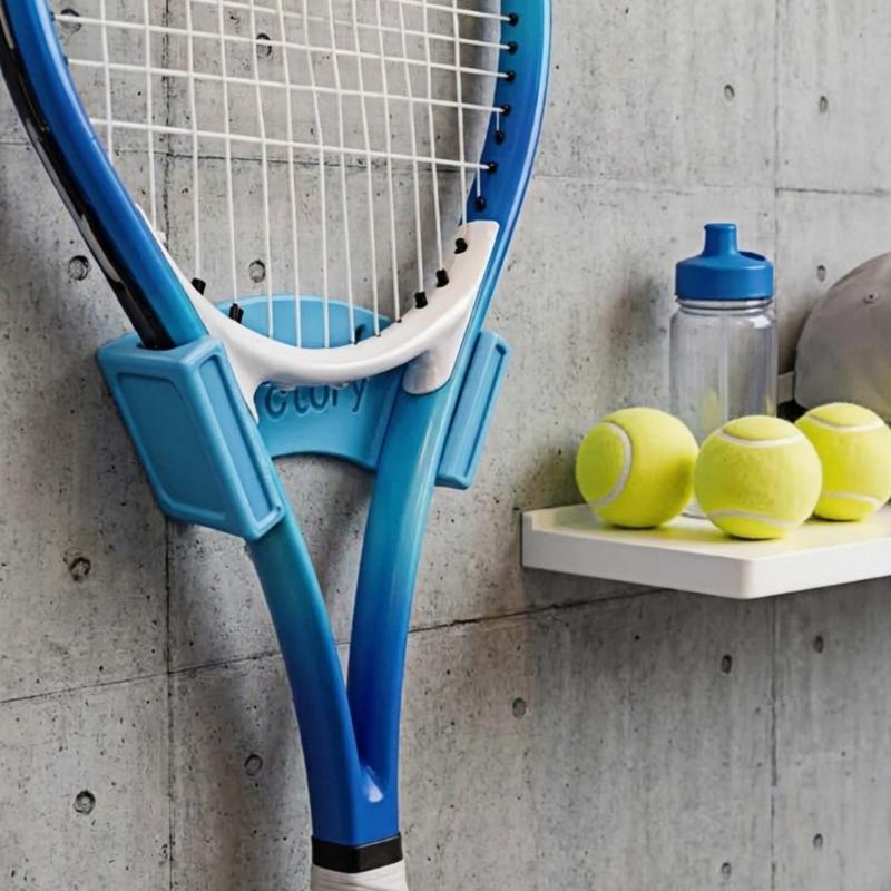 Wall Mounted Tennis And Pickleball Rack Holder With Secure Clip For Space Saving Storage 4 Color Available
