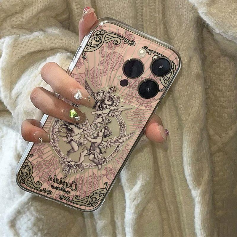 Middle Ages Retro Cupid Angel Phone Case For IPhone 16 15 14 13 12 11 Mini Pro Max X XR XSMax 7 8 Plus SE2020 Cover Case Funda