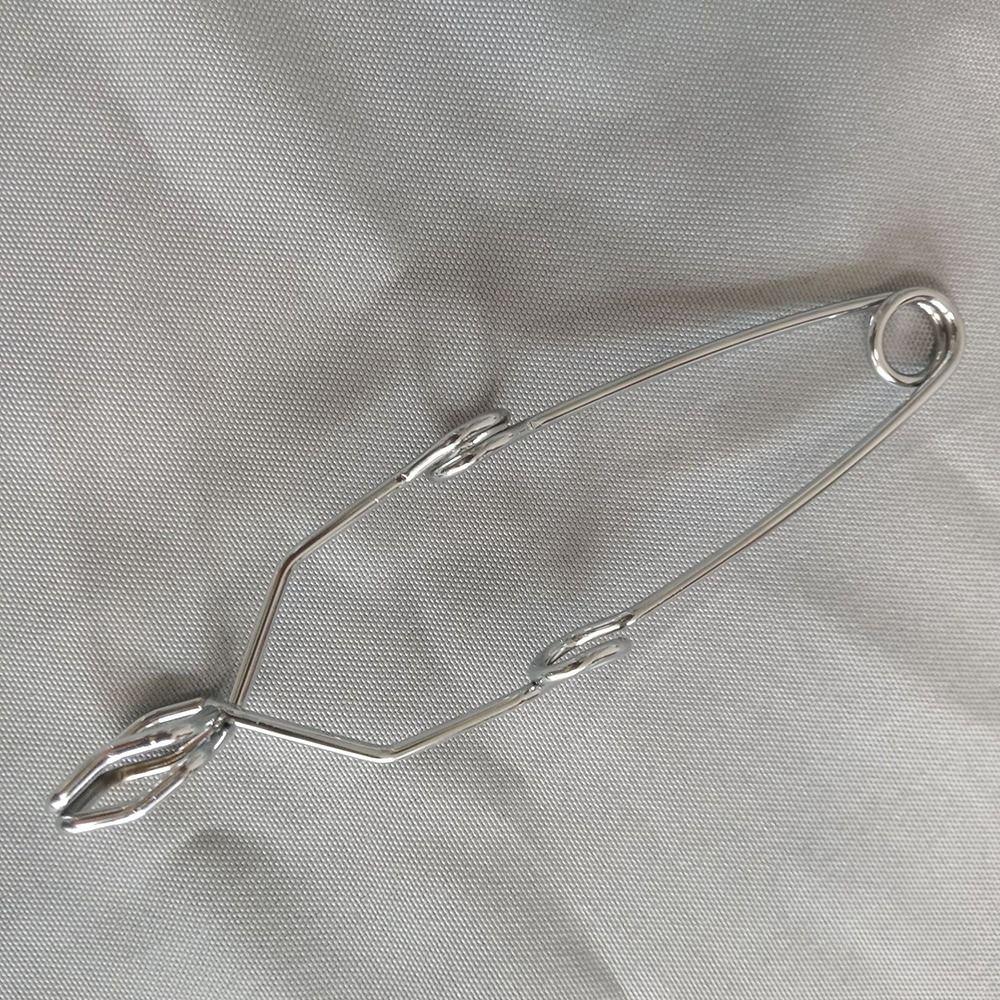 Clește Argintiu Laboratoare 14,5 cm Lungime cu Prinderi pentru Degete Durabil Clește pentru Tuburi de Test Experiment de Laborator