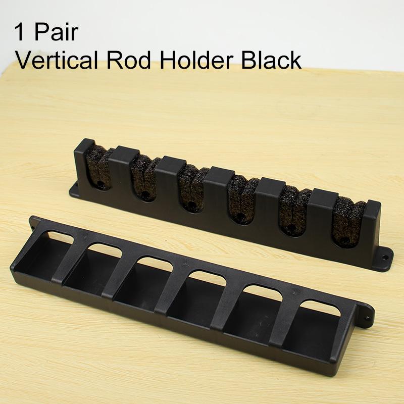 Horizontal & Vertical Fishing Rod Rack Fishing Rod Racks Suitable for Ship Garage 6-pole Wall Mounted Fishing Rod Storage Black-Vertical 1