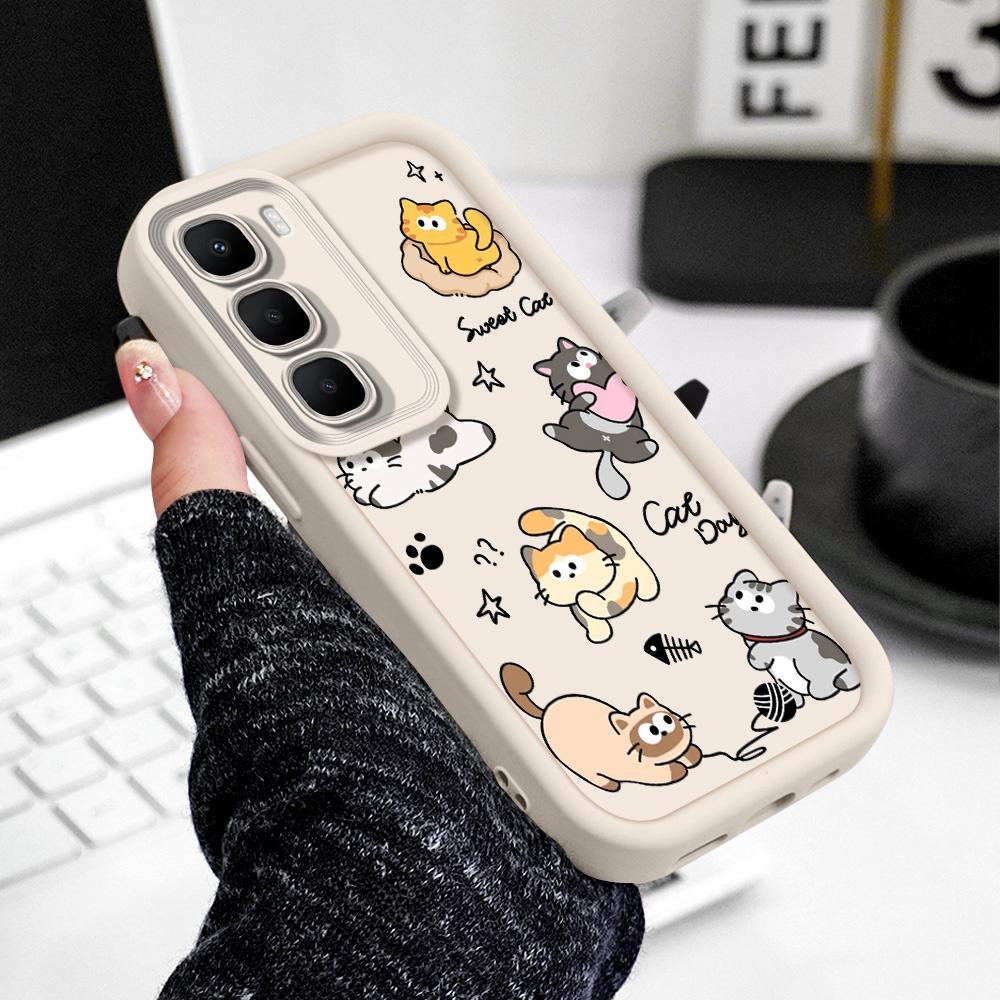 Playing Cute Cat Phone Case For Infinix Hot 60 60I 50 40 40I 30 30I 20 Pro Plus Play 4G 5G Staircase Soft Cover