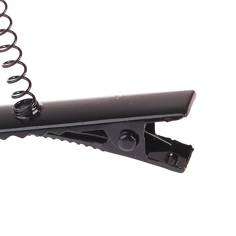 10Pcs Black Metal Pinch Alligator Hair Clips 40Mm With Wire Coil Spring Craft Hairpin For  Party Favor Children Toy