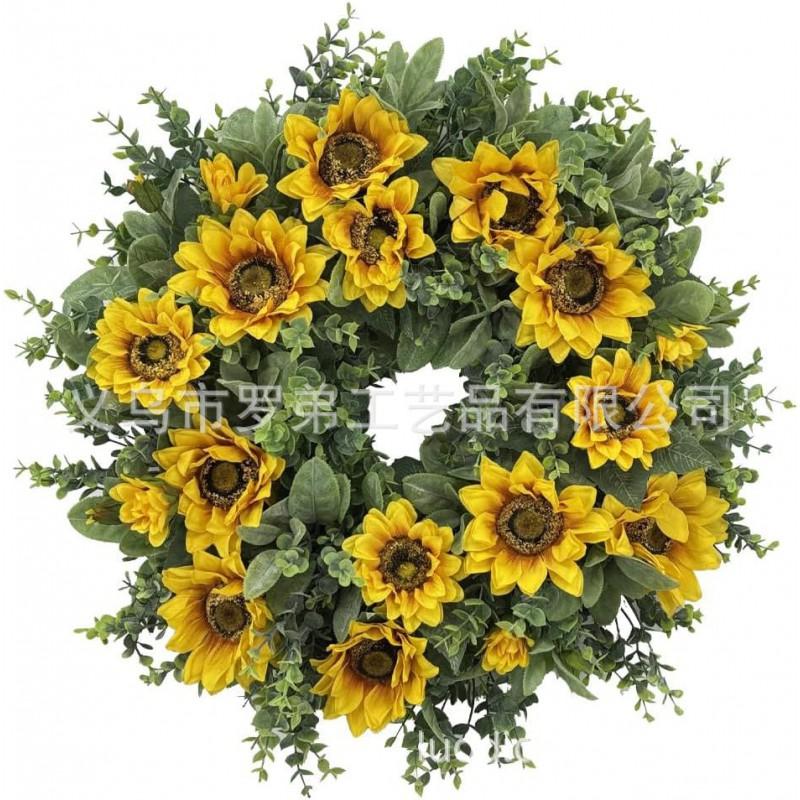 Artificial Flower Wreath Easter Valentines Day Decor Hotel Restaurant Door Hanging Decoration