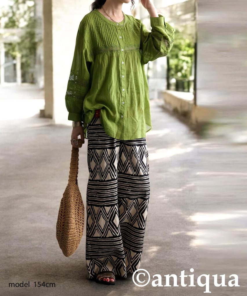 Antiqua Embroidered Long Sleeve Indian One Size Green Women's Blouse, Cotton, IYA-00076, 30,