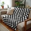 Classic Black White Cow Spots Soft Flannel Blanket Breathable Warm Throw for Office Car Sofa Kids Room Birthday Xmas Gift