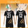 Haikyuu Cosplay Uniform Black Wolf Team Jersey Comfortable Polyester Short Sleeve