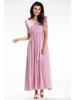 Wrap maxi dress with tie waist, dusty pink M