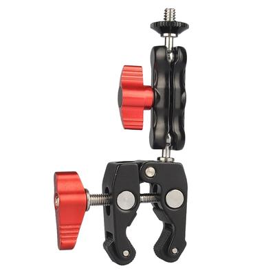 Multi-Function Ball Head Clamp Ball Mount Clamp Ic Arm Super with 1/4inch-20 Thread for Camera Cage