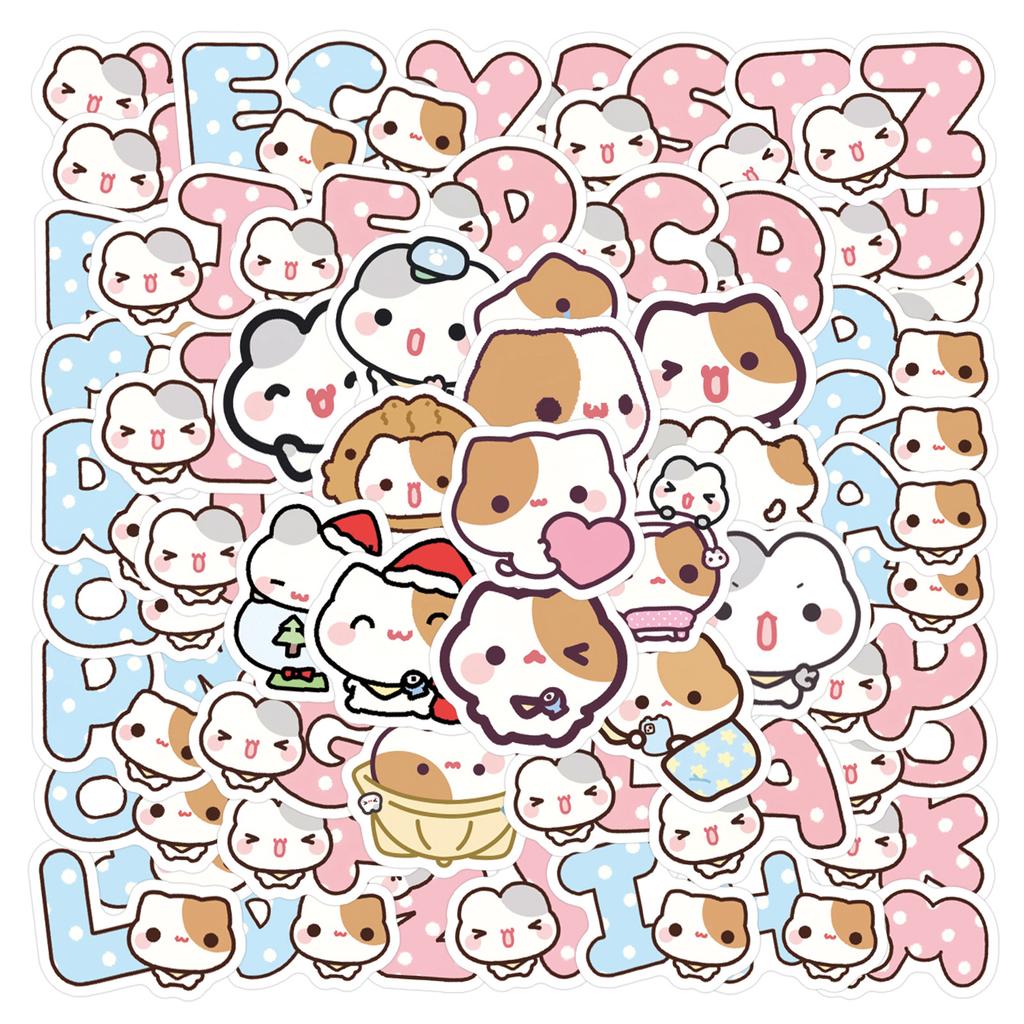 105 Blush Kitten Bunny Teeth Graffiti Stickers Decorate Refrigerator Skateboard DIY Personalized Stickers