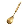 Golden Stainless Steel Long Handle Soup Rice Spoon Colander Spatula Thicken Durable Kitchen Cooking Utensils
