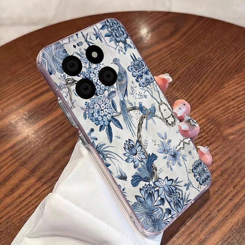Baumblüten Muster Hülle Für Xiaomi Redmi Note 15 Pro 4G Funda Redmi Note 14 13 Pro 5G Transparentes TPU Silikon Weiche Hülle