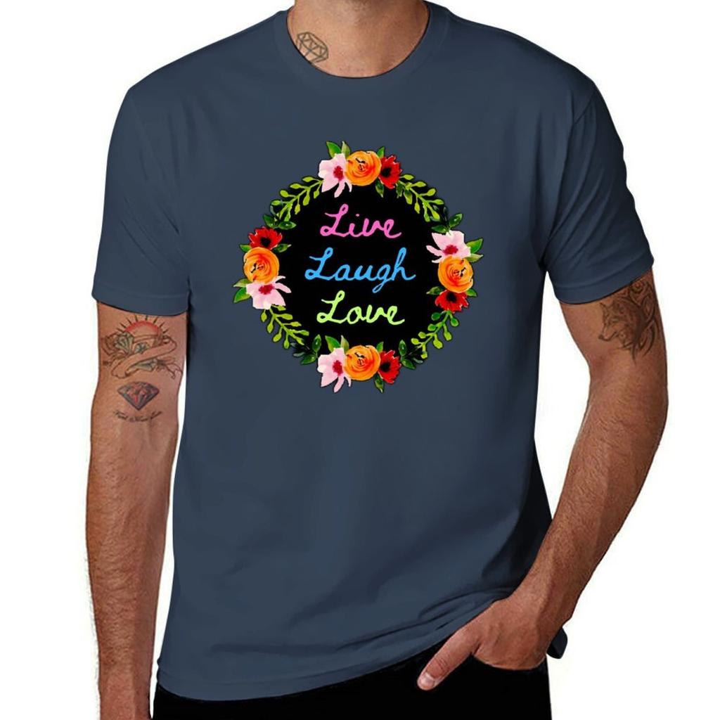 Live Laugh Love TShirt Casual Loose Daily Wear TShirt