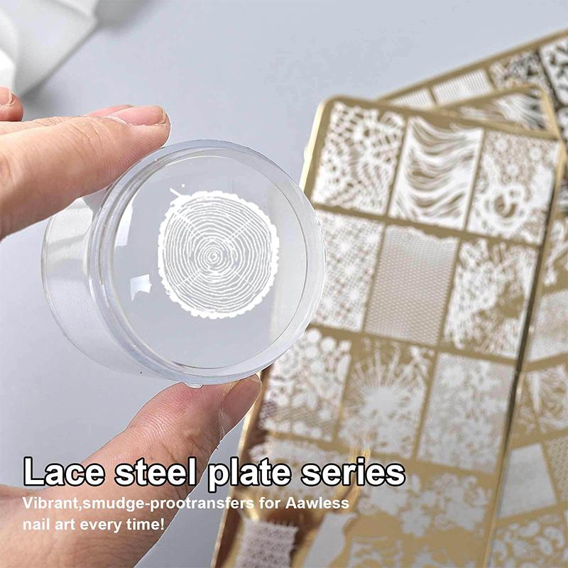 12X6Cm Golden Rectangular Nail Stamping Plates Bowknot Butterfly Flower Cat Designs Nail Art Template For Diy Nail Decor Stencil